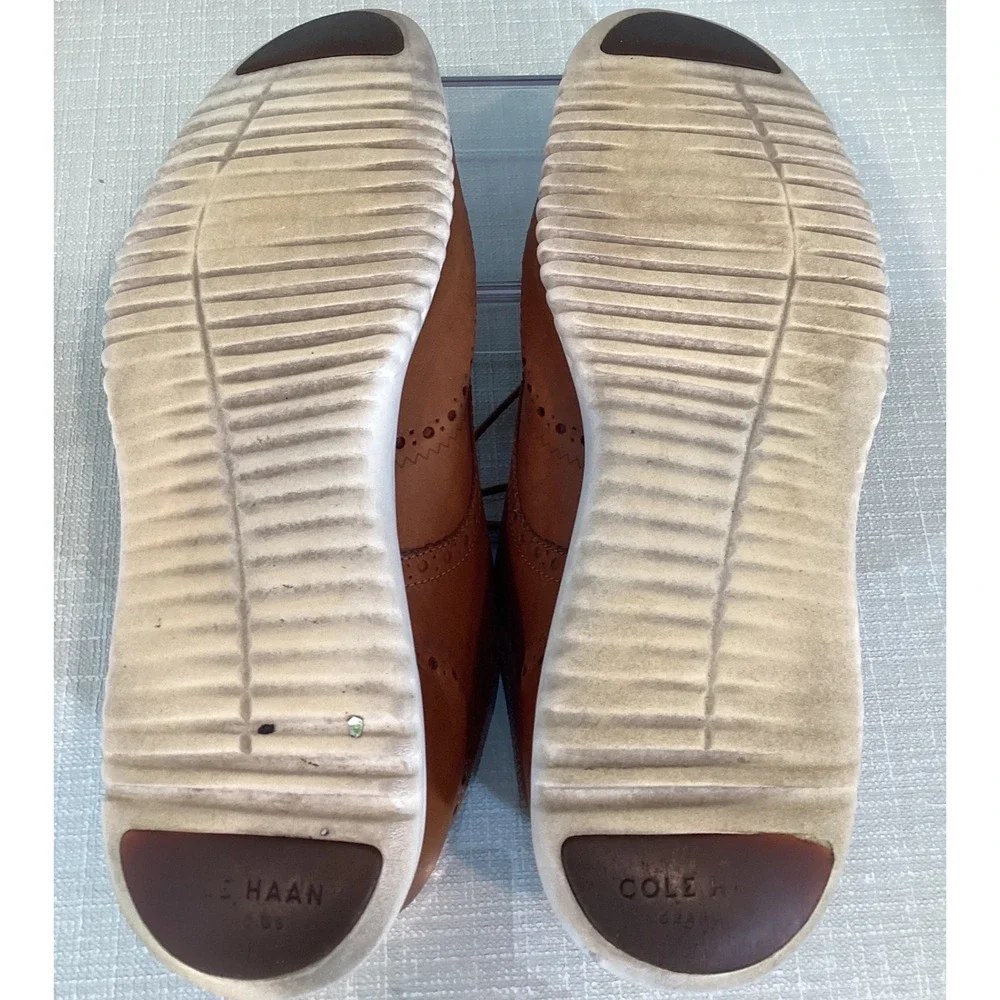 Cole Haan Grand.OS British Tan Leather Wingtip Oxford Shoe Sneaker C31532 Sz 13M